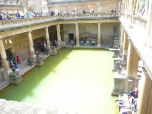 The view of the Roman Baths in Bath, UK