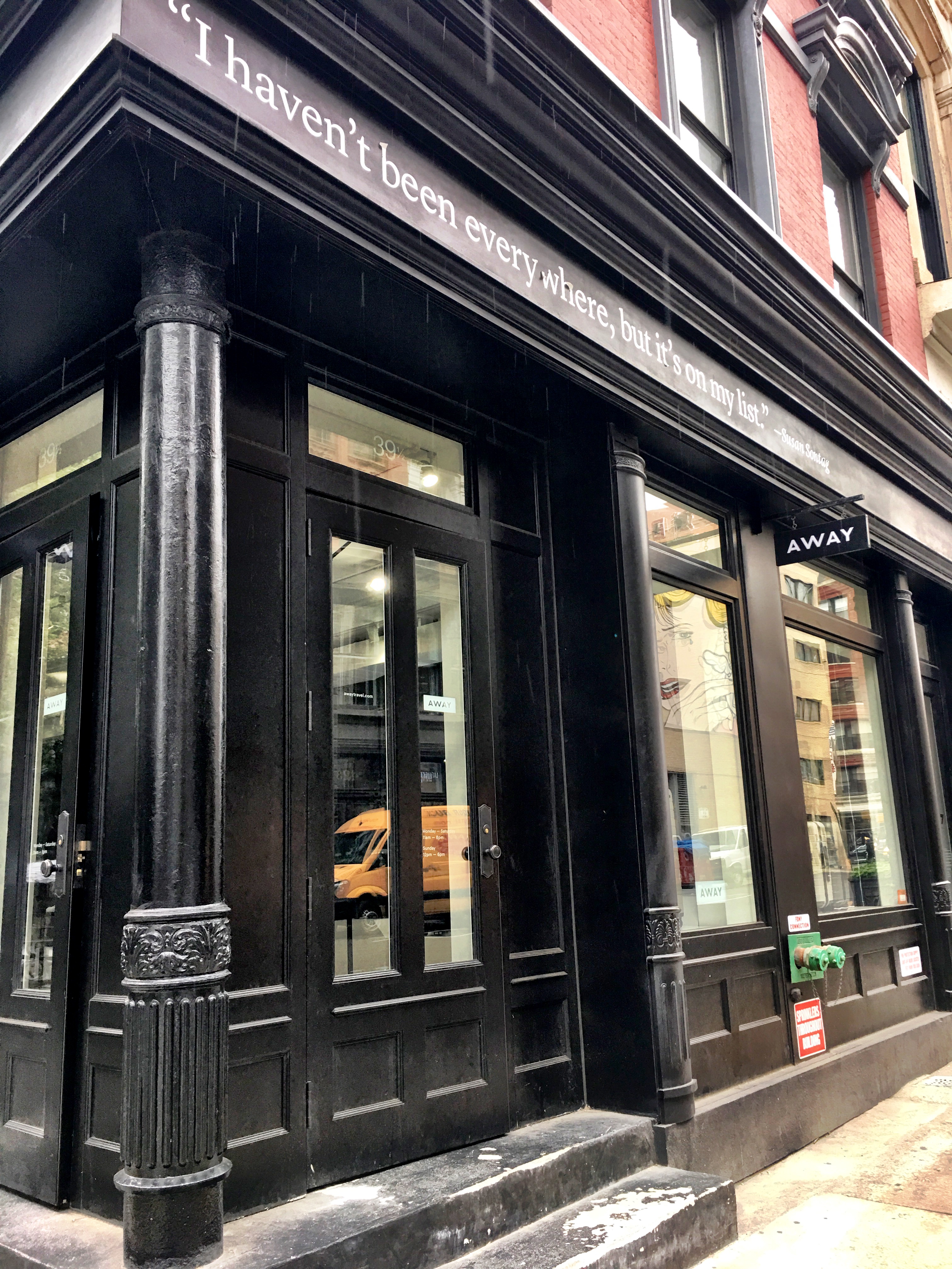 AWAY Luggage storefront New York City