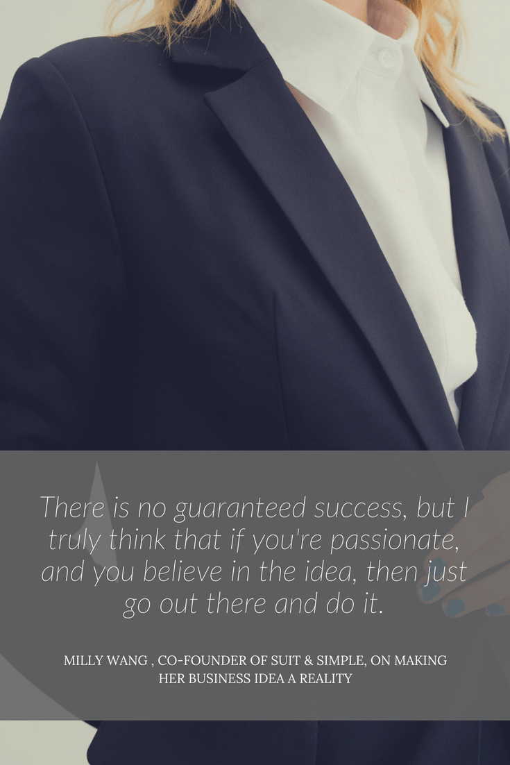 Suit & Simple co-founder Milly Wang interview pull quote
