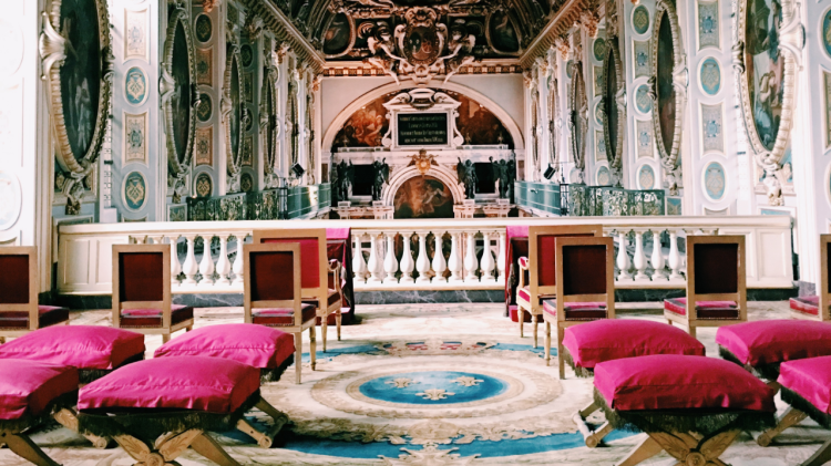 Interior of Fontainebleau chapel in France