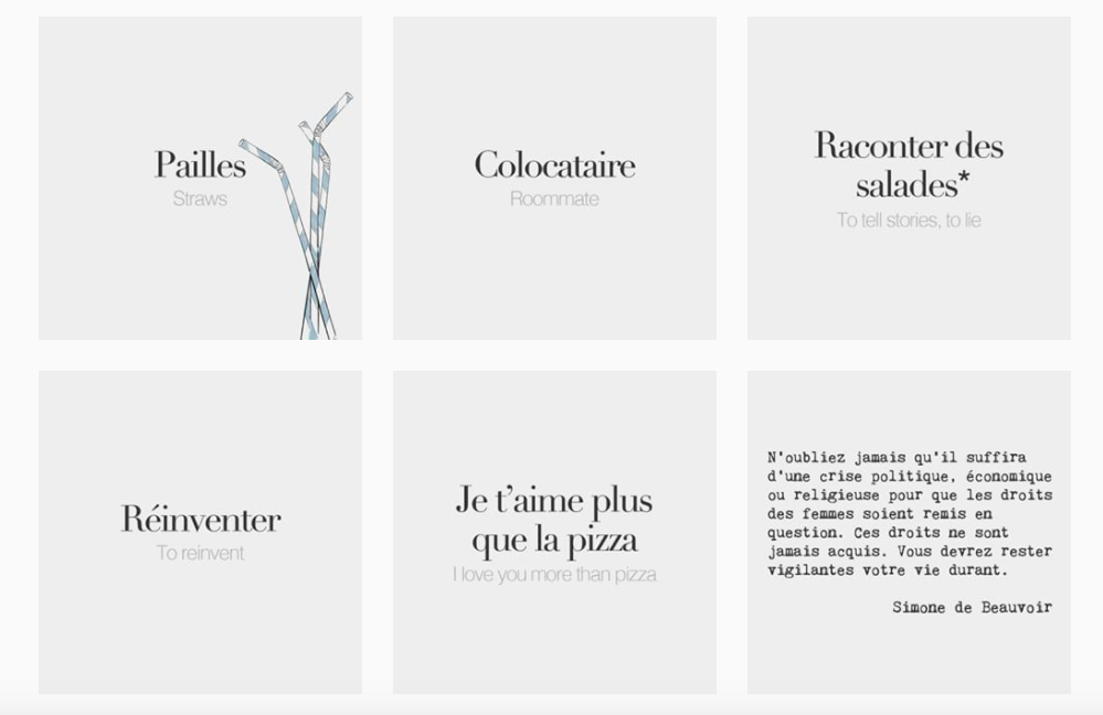 french words instagram account