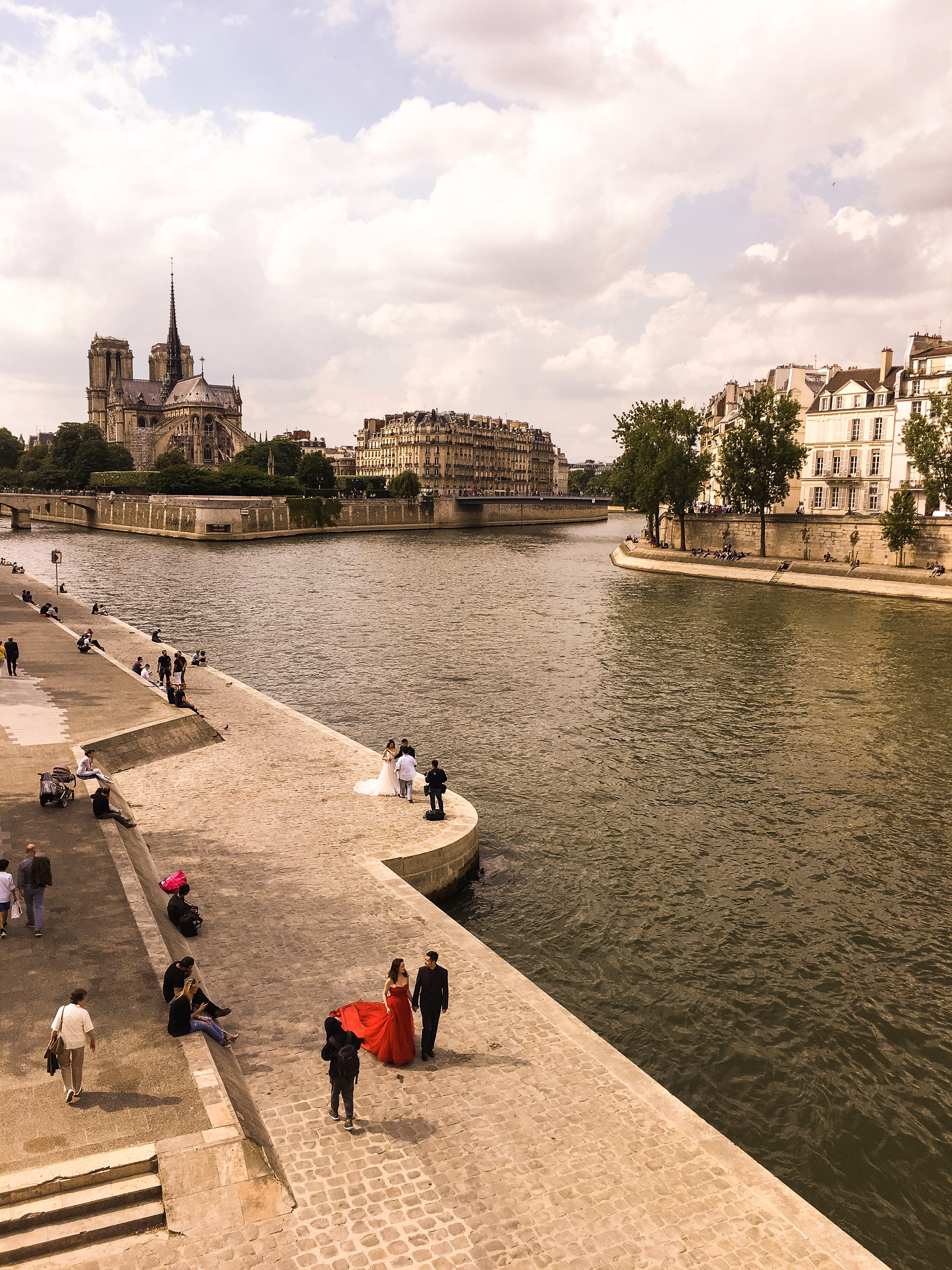 The view of Notre Dame and the Seine River