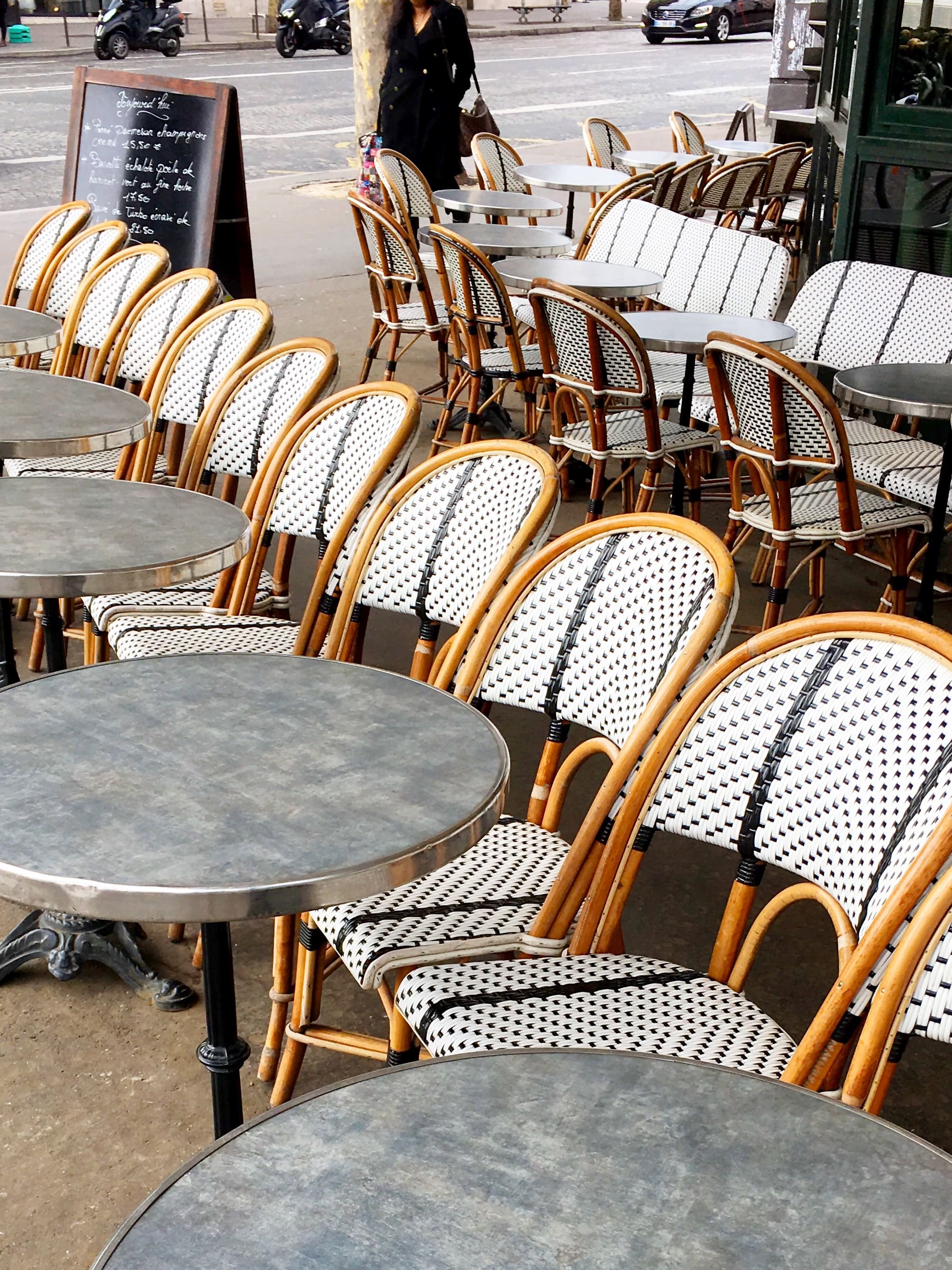 Bistro chairs in Paris, France