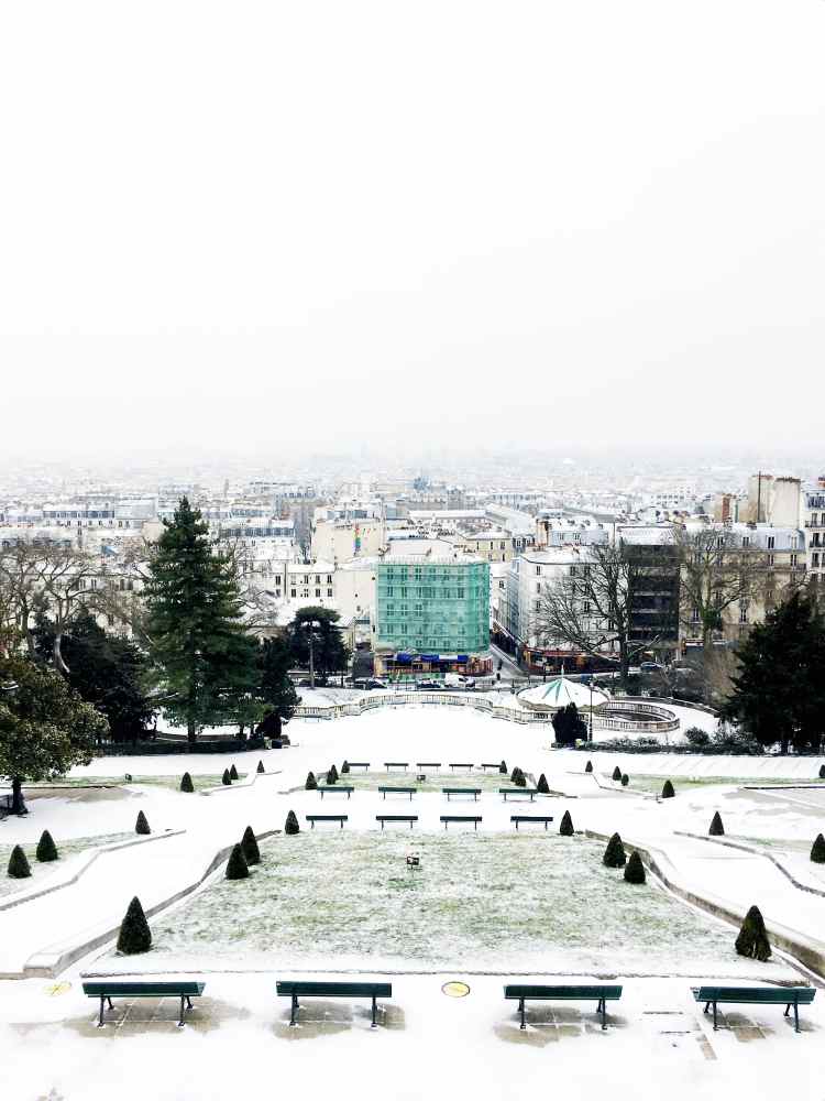 View of Paris from Montmartre winter