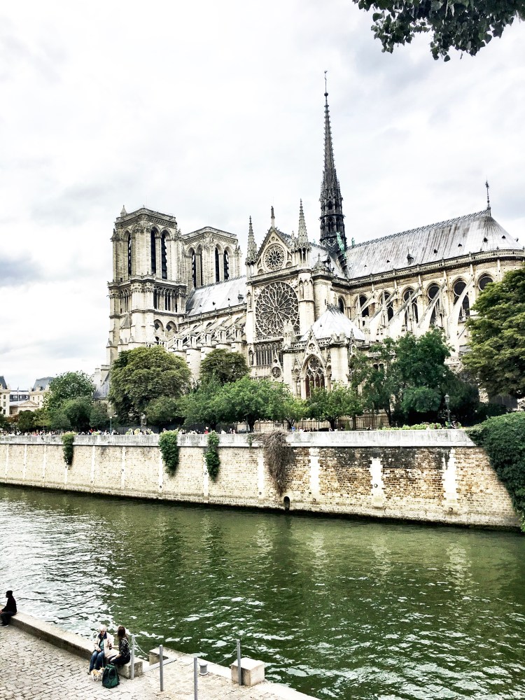 Notre Dame cathedral in Paris, France with spire by Mia Lupo