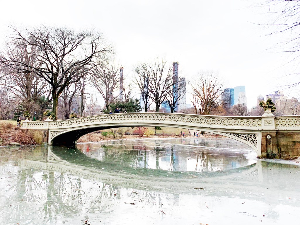 Bow Bridge during winter in Central Park, New York City
