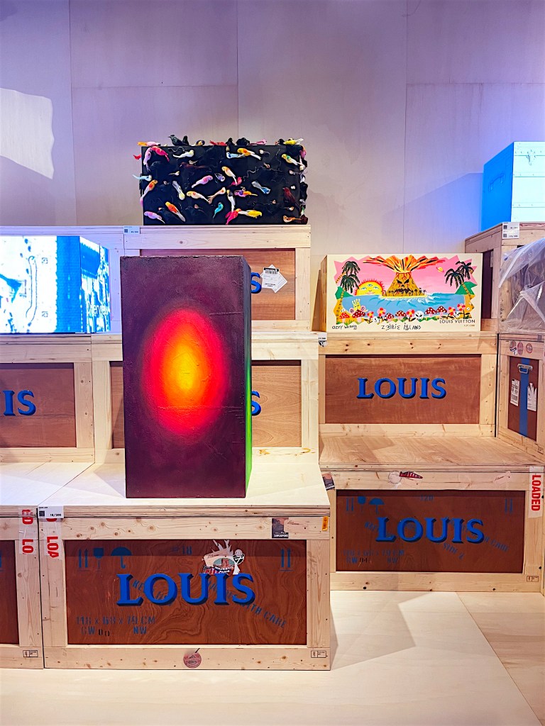Trunks at Louis Vuitton exhibit, "200 Trunks, 200 Visionaries," in New York City