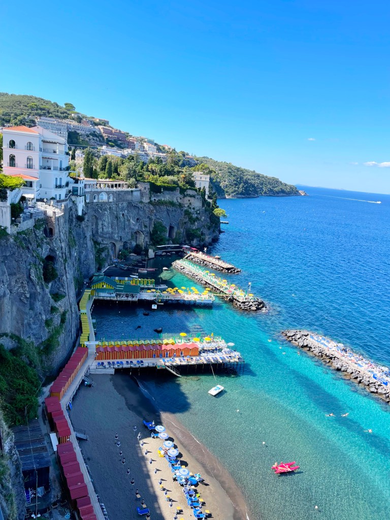 View of Sorrento, Italy overlooking the Bay of Naples from the Hotel Imperial Tramontano