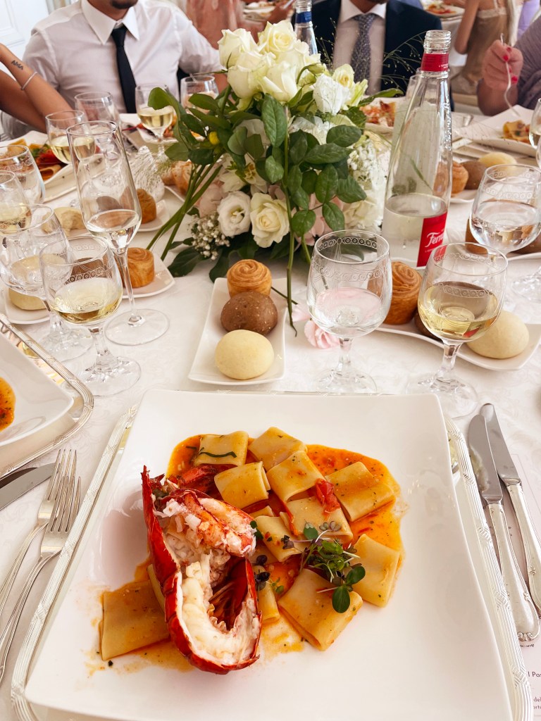 Astice con paccheri at Grand Hotel Royal in Sorrento, Italy 