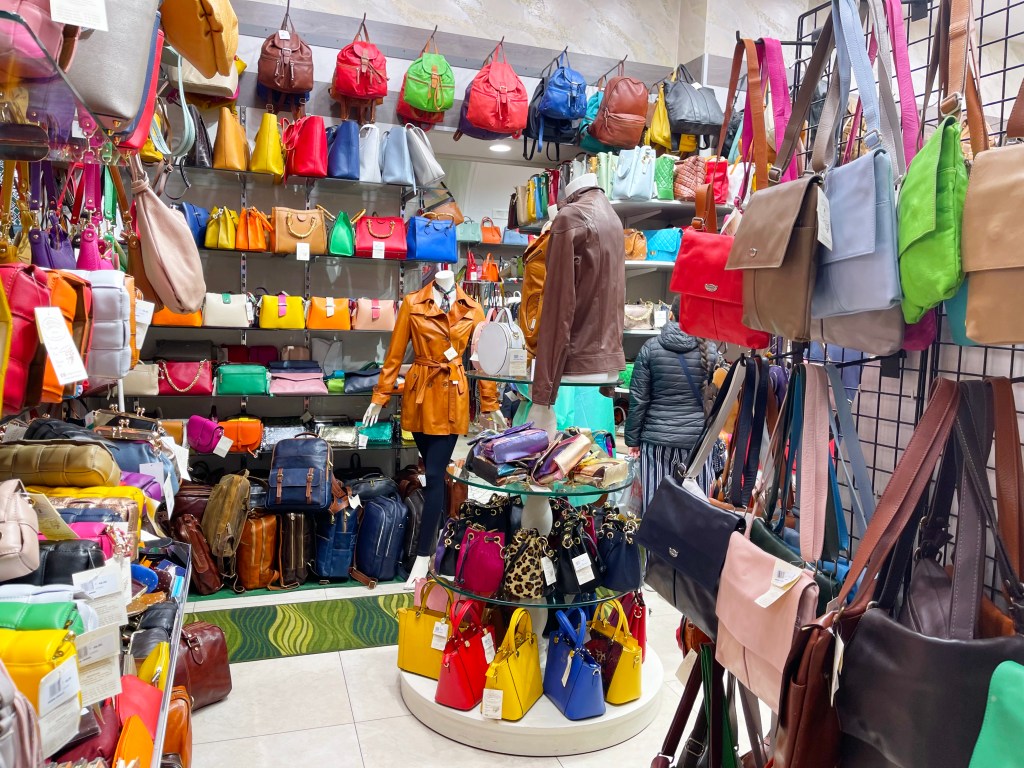 L'Artigiano Sorrentino in Sorrento, Italy sells leather handbags, accessories and jackets