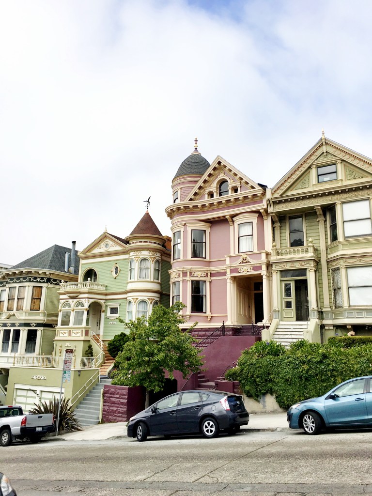 The Painted Ladies historical buildings in San Francisco, California