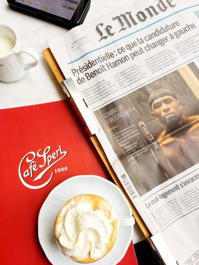 A cup of coffee at Cafe Sperl in Vienna, Austria