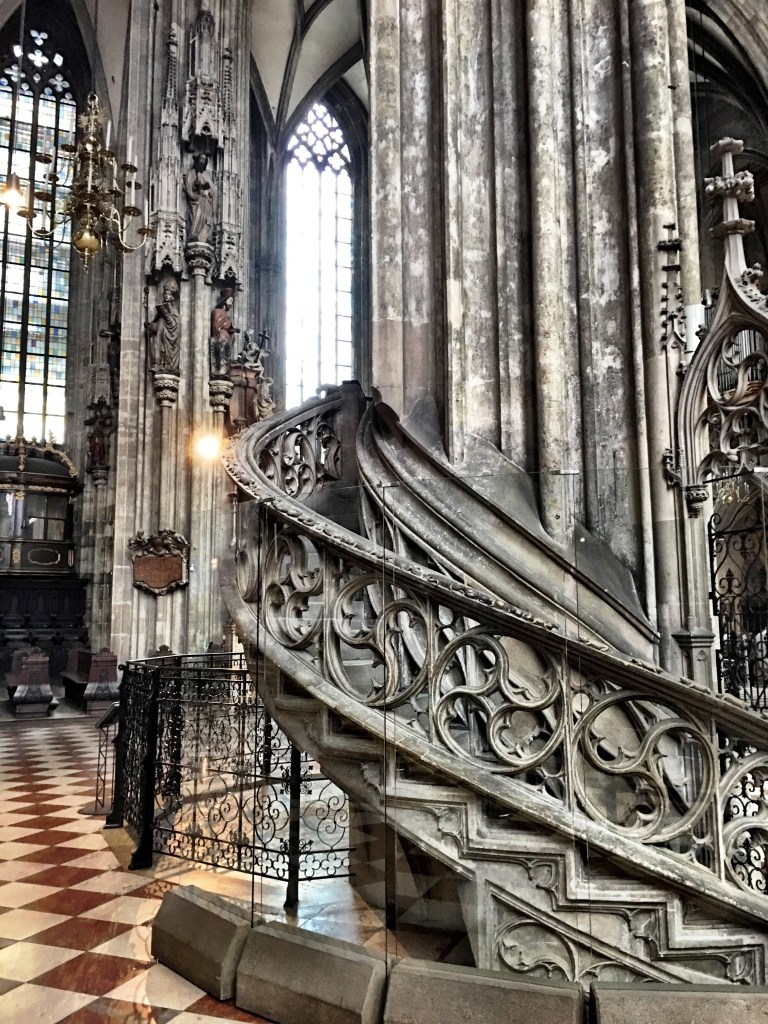 The interior of Stephansdom in Vienna, Austria