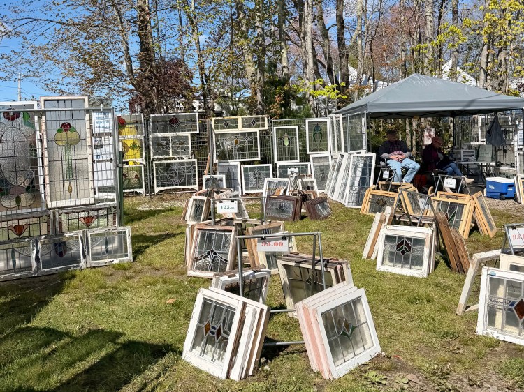 Antique windows at Brimfield Flea Market Show