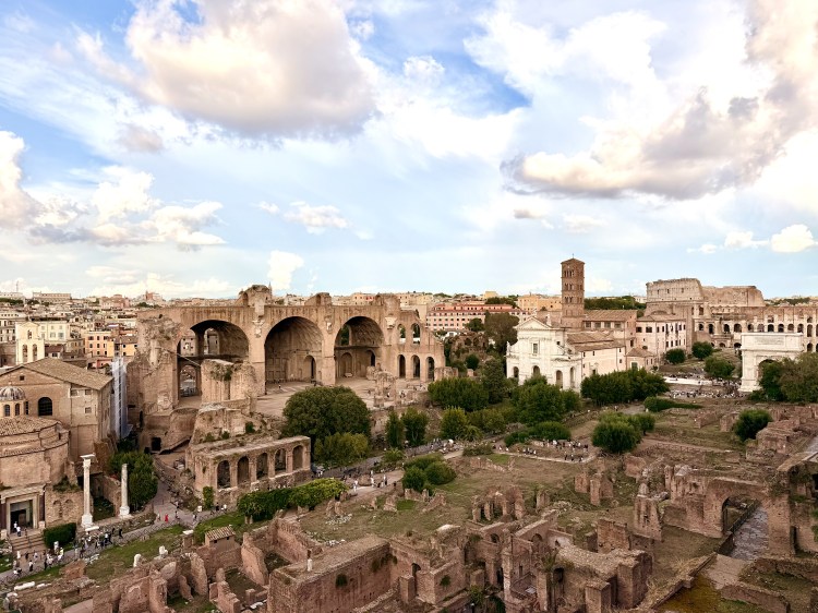 View of Roman Forum and Colosseum